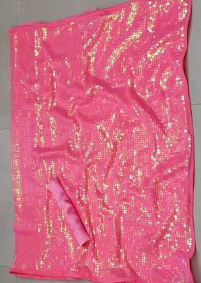 Pink embroidered georgette saree with blouse 2