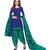 Women's Blue & Green Printed Readymade Salwar Suit Set