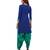 Women's Blue & Green Printed Readymade Salwar Suit Set