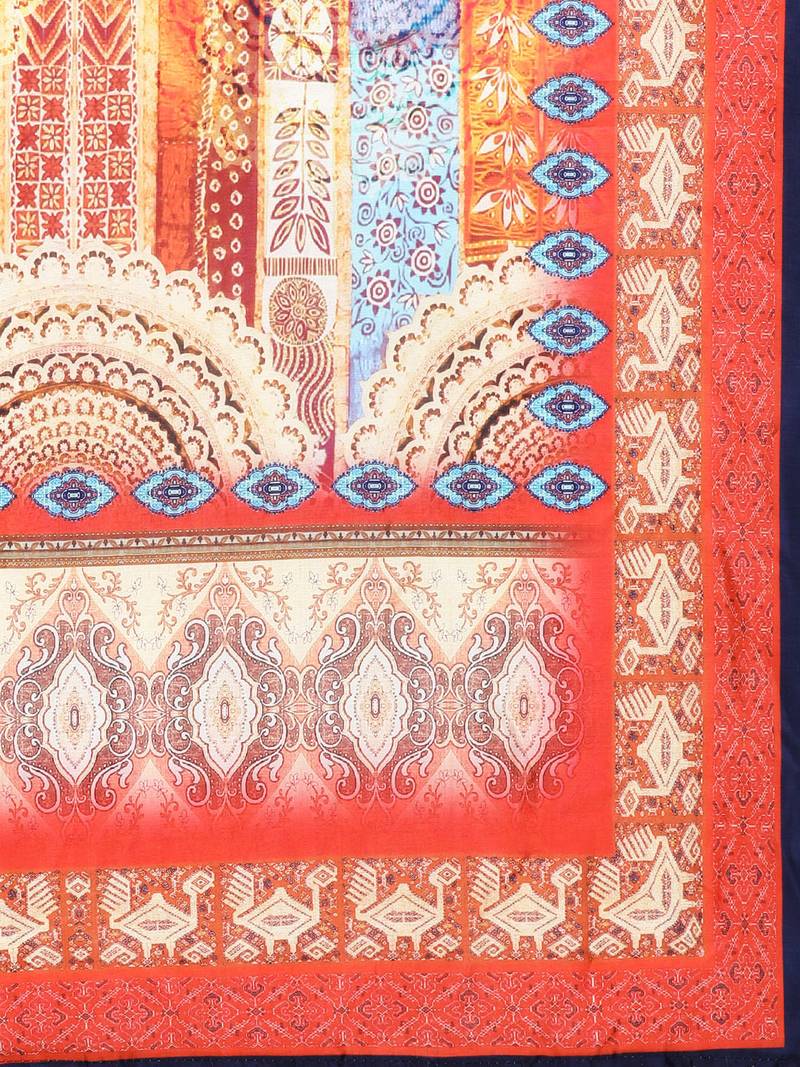 Blue Printed Ethnic Dupatta