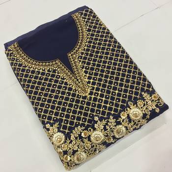Navy-blue embroidered georgette salwar 4