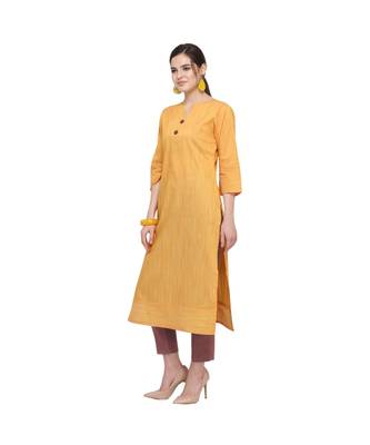 green Elora Cotton Silk Solid Kurti for Women 2