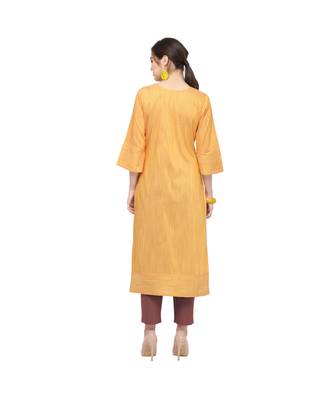green Elora Cotton Silk Solid Kurti for Women 3