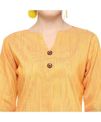 green Elora Cotton Silk Solid Kurti for Women 4
