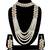White Kundan Pearls Rani Haar Necklace with Maang Tikka Long Haram Bridal Jewellery Sets for Women and Girls