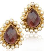 Purple Traditional Kundan Studs