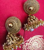 White Copper Premium Golden Studs Jhumka Jhumki Jhumke Jimmiki Kammal 