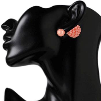 Pink Double Sided Fancy Trendy studs 3