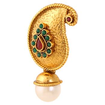 Multicolor Red Green Paisley Antique Kairi Earrings Ladies Traditional Studs 2