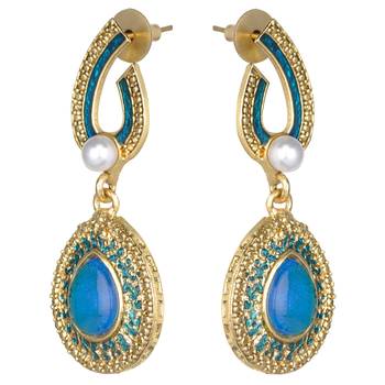 Blue Meenakari Mughal danglers-drops 2