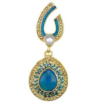 Blue Meenakari Mughal danglers-drops 3