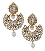 White Kundan Chandbali Traditional danglers-drops
