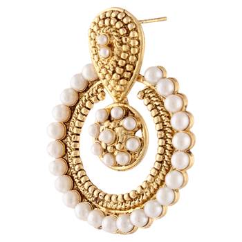 White Pearl Chandbali Bestseller Earrings danglers-drops 2