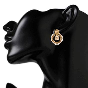 White Pearl Chandbali Bestseller Earrings danglers-drops 3