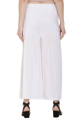 White Color Fabric Malai Lycra Fabric Palazzo Pant 5