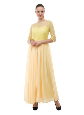 plain yellow maxi dress
