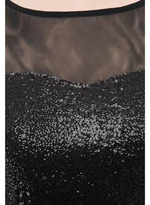 Black plain georgette maxi-dresses 4