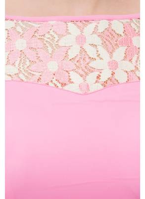 Pink plain georgette maxi-dresses 4