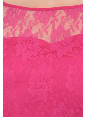 Pink plain georgette maxi-dresses 4