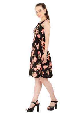 Women's Crepe MultiColour Casual Mini Dress 2