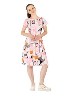 Women's Crepe MultiColour Casual Mini Dress 1