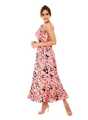 Women's Crepe MultiColour Casual One Shoulder Dress 2