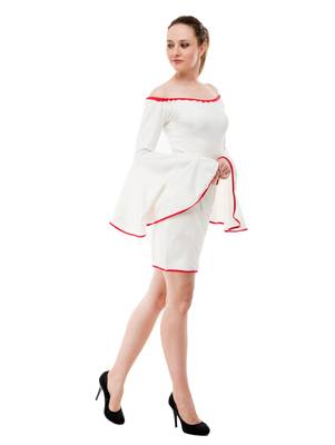 Women's Off-White A-Line Knee Dress 2