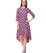 Women's Multi-Coloured A-Line Knee Dress