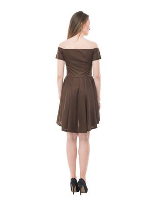 Women's Brown Fit & Flare  Mini Dress 3