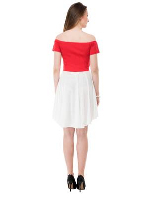 Women's Red Fit & Flare Mini Dress 3
