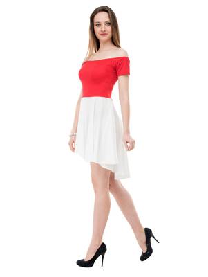 Women's Red Fit & Flare Mini Dress 5