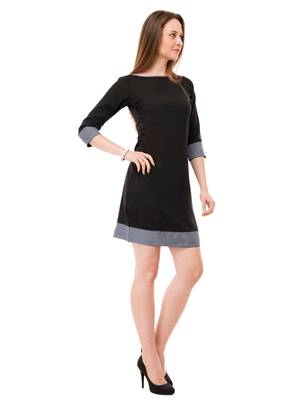 Women's Black A-Line Short Dress 2