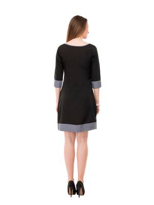Women's Black A-Line Short Dress 3