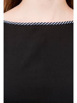 Women's Black A-Line Short Dress 4