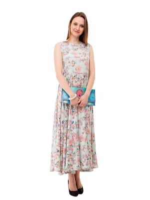 Women's Multi-Coloured Fit & Flare Maxi Dress 1