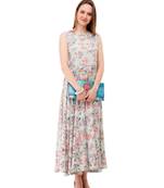 Women's Multi-Coloured Fit & Flare Maxi Dress