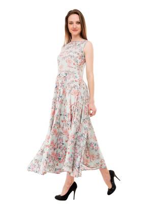 Women's Multi-Coloured Fit & Flare Maxi Dress 5