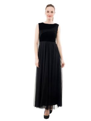 Women's Black Fit & Flare Maxi Dress 1