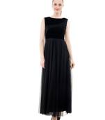 Women's Black Fit & Flare Maxi Dress