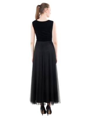 Women's Black Fit & Flare Maxi Dress 3