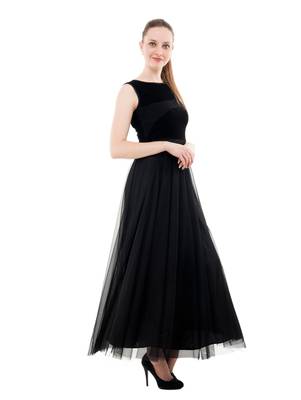 Women's Black Fit & Flare Maxi Dress 5