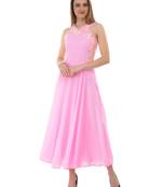 Women's Pink Fit & Flare Maxi Dress