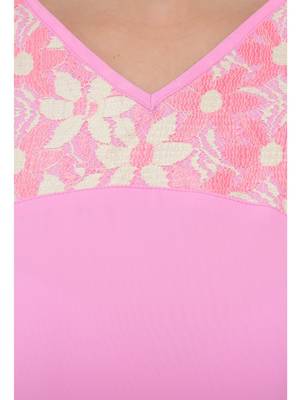 Women's Pink Fit & Flare Maxi Dress 4