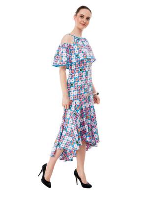 Women's Multi-Coloured Fit & Flare  Knee Dress 2