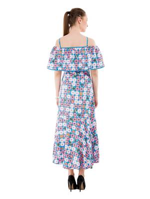 Women's Multi-Coloured Fit & Flare  Knee Dress 3