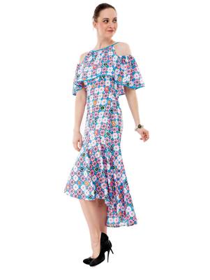 Women's Multi-Coloured Fit & Flare  Knee Dress 5