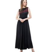 Women's Black Fit & Flare Maxi Dress