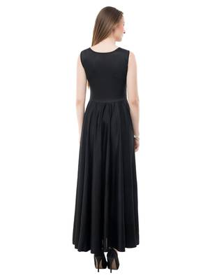 Women's Black Fit & Flare Maxi Dress 3