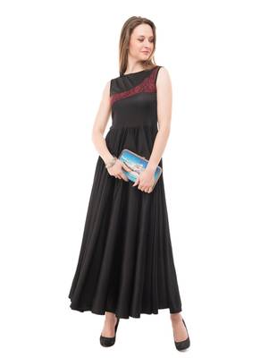 Women's Black Fit & Flare Maxi Dress 5