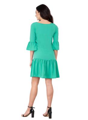 Green plain crepe dresses 3
